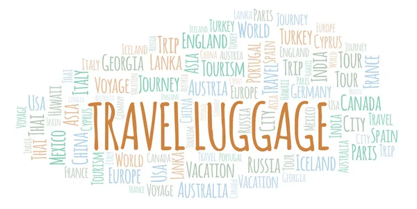 Viaje Equipaje Palabra Nube Wordcloud Hecho Solo Con Texto —  Fotos de Stock