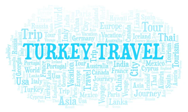 Podróży Turcja Słowo Cloud Projekt Wykonany Tylko Tekst — Zdjęcie stockowe