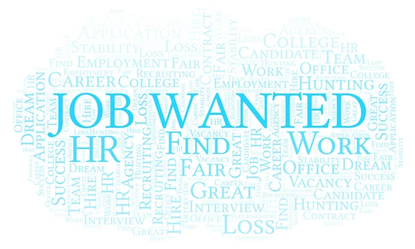 Job Wanted word cloud. Wordcloud made with text only.