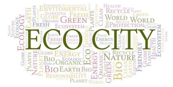 Eco City Wort Wolke Wordcloud Nur Mit Text Erstellt — Stockfoto