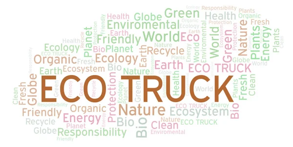 Eco Truck Mot Nuage Wordcloud Fait Avec Texte Seulement — Photo