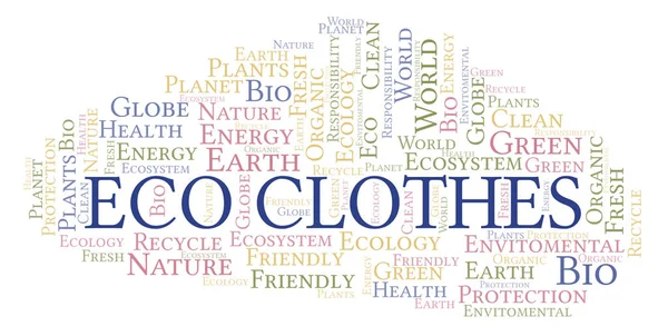 エコ服の単語の雲 テキストのみで作られた Wordcloud — ストック写真