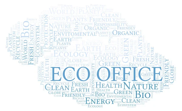 Eco Office Word Cloud Wordcloud Gjorda Med Endast Text — Stockfoto
