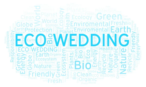 Екологічне Весільне Слово Хмара Wordcloud Зроблено Лише Текстом — стокове фото