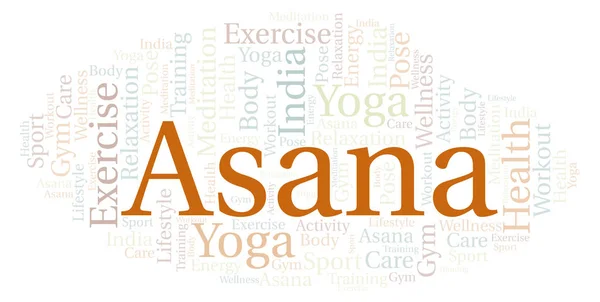 Nuvem Palavras Asana Wordcloud Feito Apenas Com Texto — Fotografia de Stock