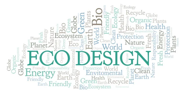 Eco Design Word Cloud Wordcloud Gjorda Med Endast Text — Stockfoto