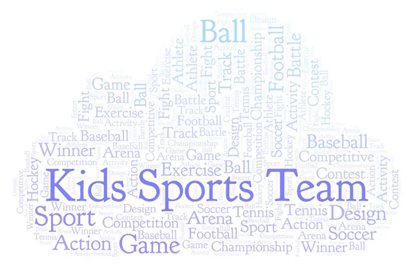 Barn Sport Team Word Cloud Med Endast Text — Stockfoto