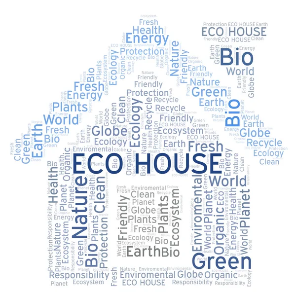 Eco House Wort Wolke Wordcloud Nur Mit Text Erstellt — Stockfoto