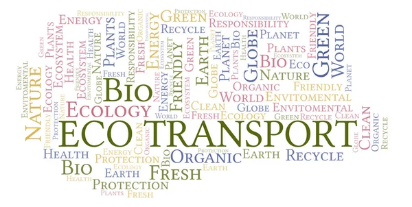 Eco Transporte Palabra Nube Wordcloud Hecho Solo Con Texto —  Fotos de Stock