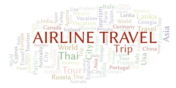 Luchtvaartmaatschappij Reizen Word Cloud Wordcloud Gemaakt Met Alleen Tekst — Stockfoto