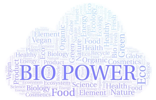 Nuvem Palavras Bio Power Wordcloud Feito Apenas Com Texto — Fotografia de Stock