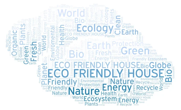 Eco Barátságos Ház Szó Felhő Wordcloud Készült Csak Szöveg — Stock Fotó