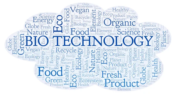 Bio Technologie Slovo Mrak Wordcloud Pouze Text — Stock fotografie