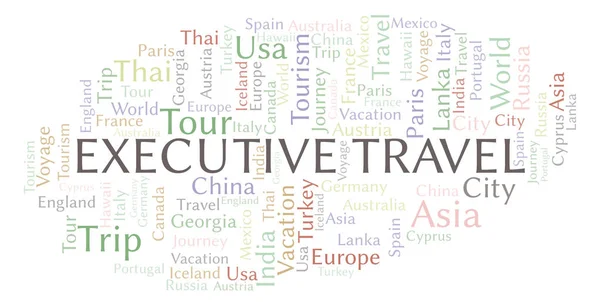 Executive Travel Nuvem Palavras Wordcloud Feito Apenas Com Texto — Fotografia de Stock