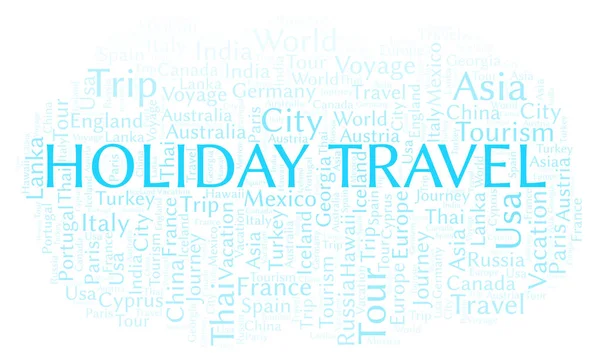 Holiday Travel Słowo Cloud Projekt Wykonany Tylko Tekst — Zdjęcie stockowe
