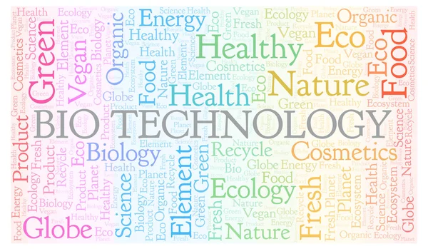 Biotechnologie Wort Wolke Wordcloud Nur Mit Text Erstellt — Stockfoto