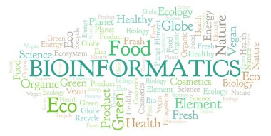 Biyoinformatik kelime bulutu. Yalnızca metin ile yapılan Wordcloud.