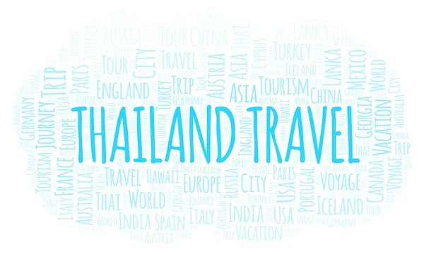 Thailandresor Word Cloud Wordcloud Gjorda Med Endast Text — Stockfoto