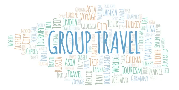 Gruppenreisen Wortwolke Wordcloud Nur Mit Text Erstellt — Stockfoto