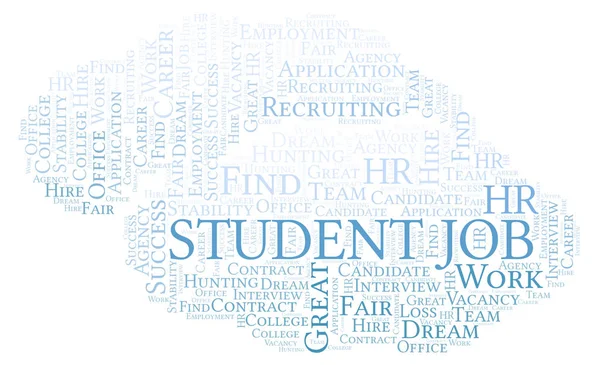 Student Job Word Cloud Wordcloud Made Text Only — Stock Photo, Image