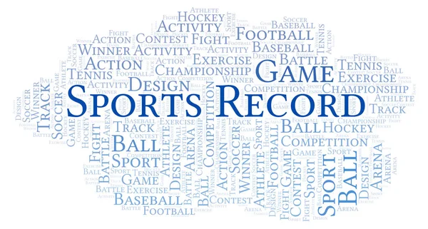 Sports Record Word Cloud Made Text Only — Stock Photo, Image