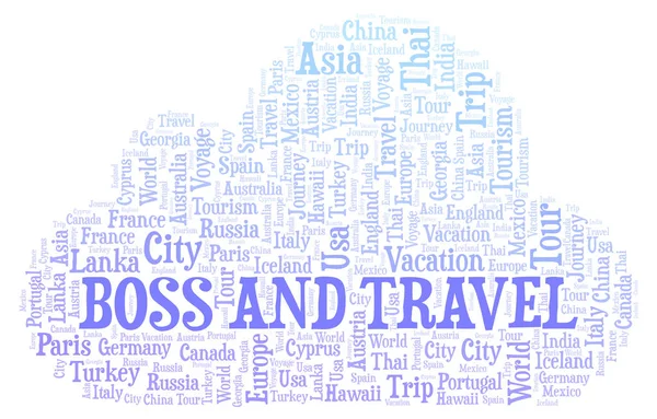 Chefe Nuvem Palavras Viagem Wordcloud Feito Apenas Com Texto — Fotografia de Stock