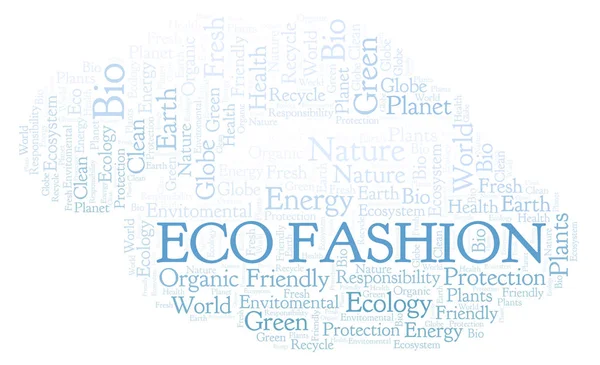 Eco Nube Palabras Moda Wordcloud Hecho Solo Con Texto —  Fotos de Stock