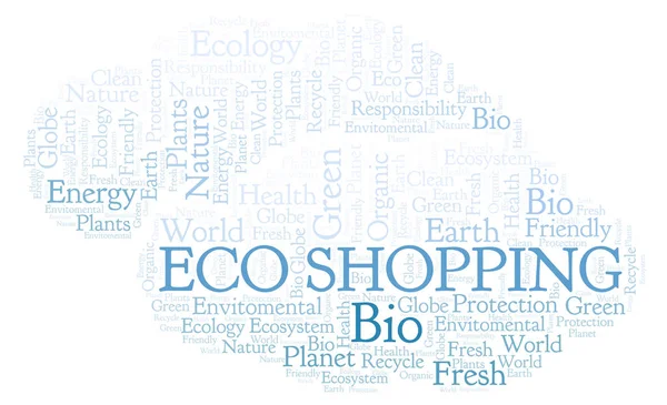 Eco Shopping Nuage Mots Wordcloud Fait Avec Texte Seulement — Photo