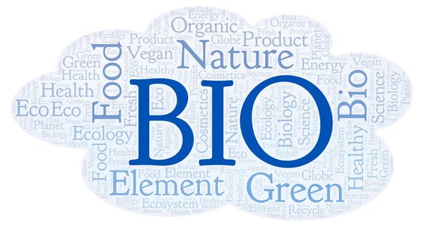 Bio Word Cloud Wordcloud Gjorda Med Endast Text — Stockfoto