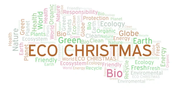 Mot Noël Éco Nuage Wordcloud Fait Avec Texte Seulement — Photo