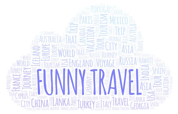 Funny Travel Word Cloud Wordcloud Made Text Only — Stock Photo, Image