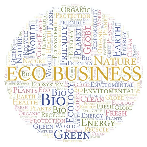 Nuvem Palavras Eco Business Wordcloud Feito Apenas Com Texto — Fotografia de Stock
