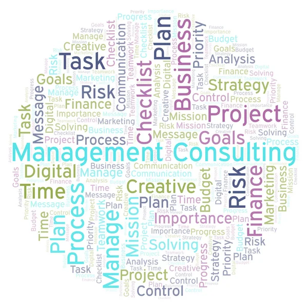 Management Consulting Word Cloud Made Text Only — Stock Photo, Image