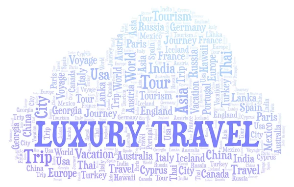 Облако Слова Luxury Travel Wordcloud Made Text Only — стоковое фото