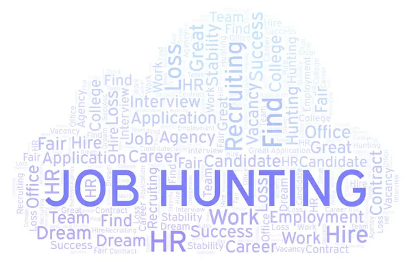 Job Hunting Nuvem Palavras Wordcloud Feito Apenas Com Texto — Fotografia de Stock