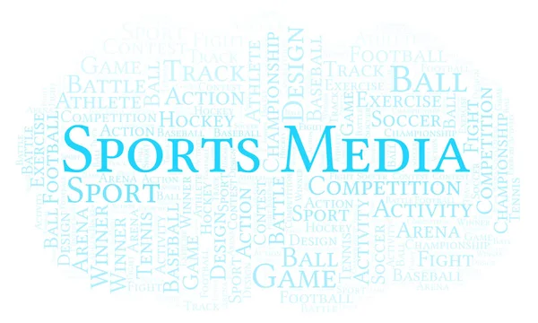 Sports Media Nuvem Palavras Feito Apenas Com Texto — Fotografia de Stock