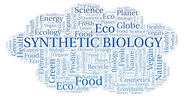 Biologia Sintética Nuvem Palavras Wordcloud Feito Apenas Com Texto — Fotografia de Stock