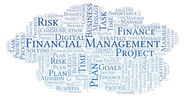 Financial Management Word Cloud Made Text Only — Stock Photo, Image