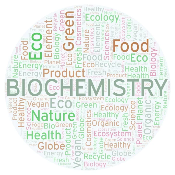 Bioquímica Palabra Nube Wordcloud Hecho Solo Con Texto —  Fotos de Stock