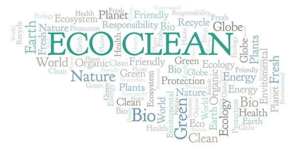 Eco Clean word cloud. Wordcloud made with text only.