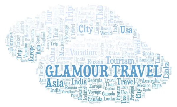 Glamour Nube Palabras Viaje Wordcloud Hecho Solo Con Texto —  Fotos de Stock