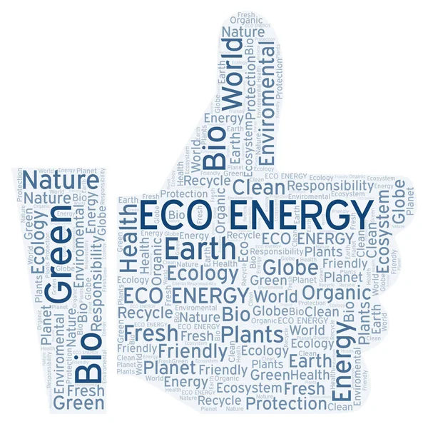 Eko Energi Word Cloud Wordcloud Gjorda Med Endast Text — Stockfoto