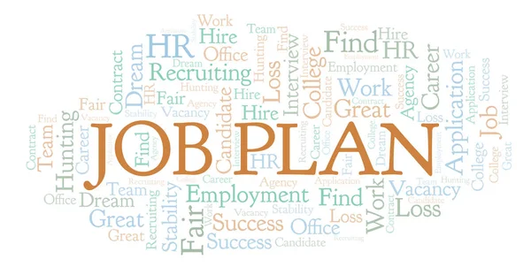 Job Plan Word Cloud Wordcloud Made Text Only — Stock Photo, Image