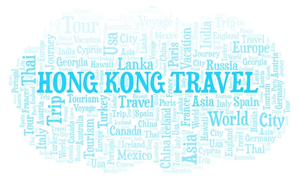 Hong Kong Travel Word Cloud Wordcloud Nur Mit Text Erstellt — Stockfoto