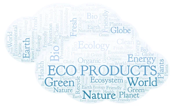 Eco Productos Palabra Nube Wordcloud Hecho Solo Con Texto —  Fotos de Stock