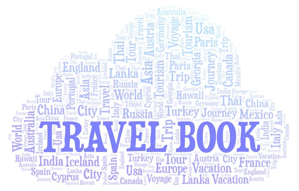 Voyage Livre Mot Nuage Wordcloud Fait Avec Texte Seulement — Photo