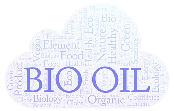 Nube Palabras Bio Oil Wordcloud Hecho Solo Con Texto — Foto de Stock