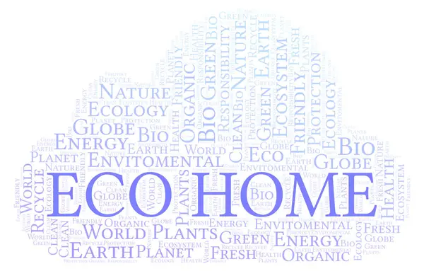 Eco Home Szó Felhő Wordcloud Készült Csak Szöveg — Stock Fotó