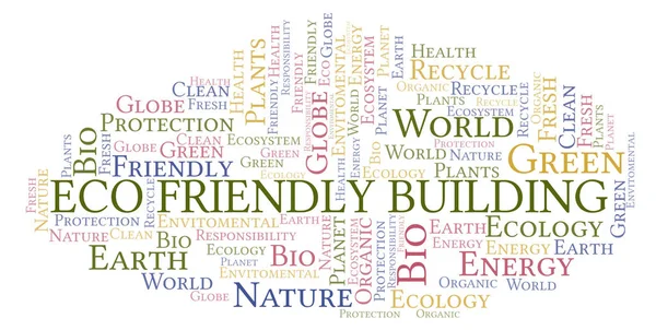 Eco Friendly Construindo Nuvem Palavras Wordcloud Feito Apenas Com Texto — Fotografia de Stock