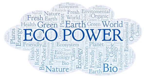 Eco Power Slovo Mrak Wordcloud Pouze Text — Stock fotografie